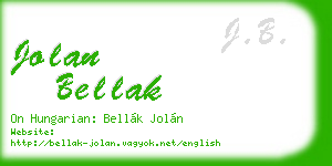 jolan bellak business card